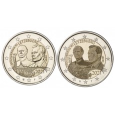 Luxemburgo 2€ 100 Anos Nascimento Grão-Duque Jean 2021(AS 2 VERSÕES)